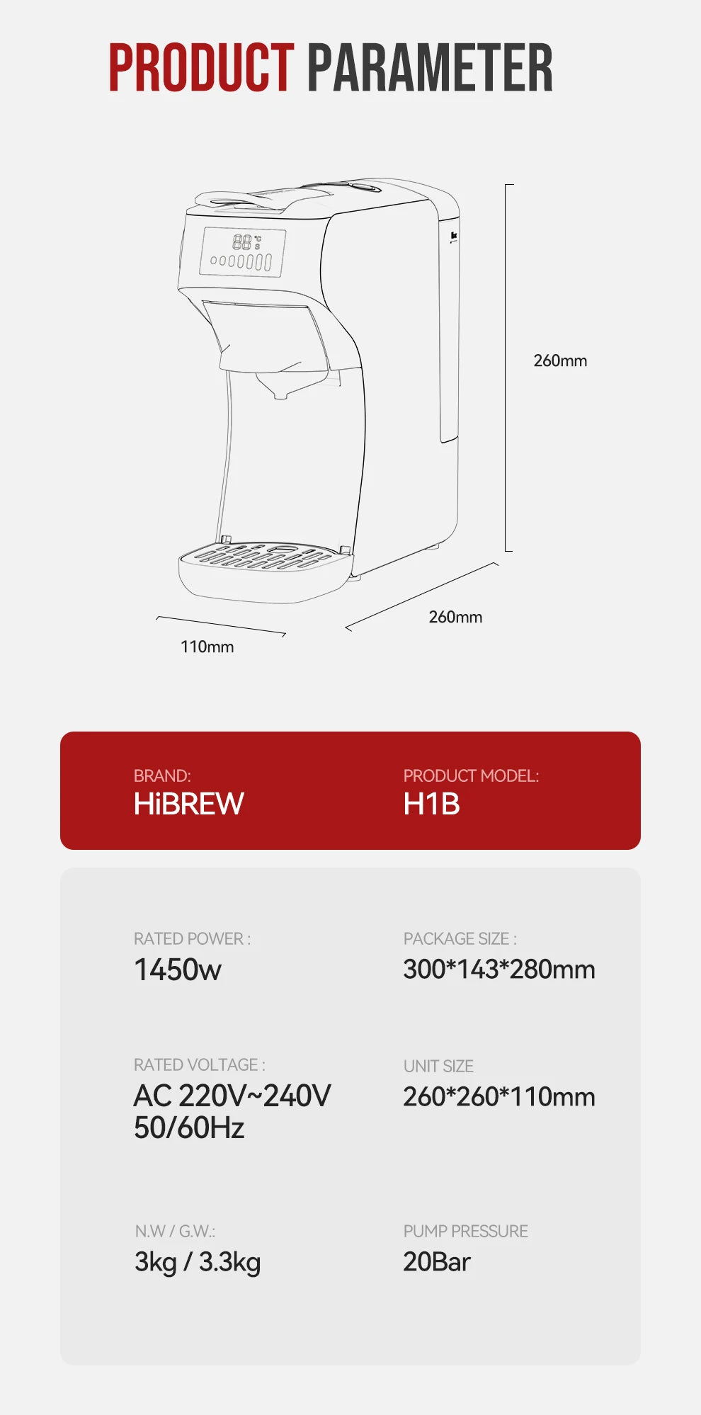 HiBREW Capsule Coffee Machine